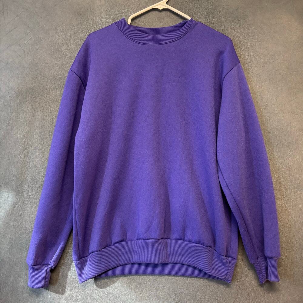 Vintage Hill Made in USA Purple Crewneck Sweatshirt Blank M Retro 90s Skater